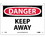 NMC 10" X 14" Vinyl Safety Identification Sign, Keep Away, Price/each