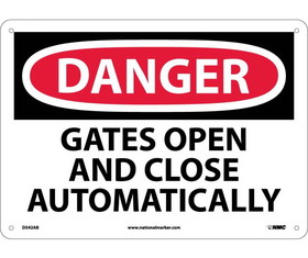NMC D542 Danger Gates Open And Close Automatically Sign
