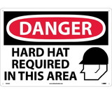 NMC D545LF Large Format Danger Hard Hat Required In This Area Sign