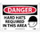 NMC 10" X 14" Vinyl Safety Identification Sign, Hard Hat Required In This.., Price/each