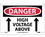 NMC 10" X 14" Vinyl Safety Identification Sign, High Voltage Above, Price/each