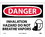 NMC 10" X 14" Vinyl Safety Identification Sign, Inhalation Hazard Do Not Bre.., Price/each