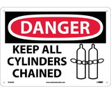 NMC D563 Danger Keep All Cylinders Chained Sign