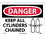 NMC 10" X 14" Vinyl Safety Identification Sign, Keep All Cylinders Chained, Price/each