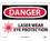 NMC 10" X 14" Vinyl Safety Identification Sign, Laser Wear Eye Protection, Price/each