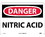 NMC 10" X 14" Vinyl Safety Identification Sign, Nitric Acid, Price/each