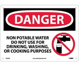NMC D593 Danger Non-Potable Water Do Not Use Sign