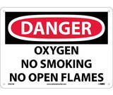 NMC D597 Danger Oxygen No Smoking No Open Flames Sign