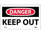 NMC D59LBL Danger Keep Out Label, Adhesive Backed Vinyl, 3