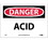 NMC 7" X 10" Vinyl Safety Identification Sign, Acid, Price/each