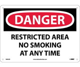 NMC D605 Danger Restricted Area No Smoking At Any Time Sign
