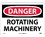 NMC 10" X 14" Vinyl Safety Identification Sign, Rotating Machinery, Price/each