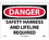 NMC 10" X 14" Vinyl Safety Identification Sign, Safety Harness And Lifeline.., Price/each