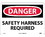 NMC 10" X 14" Vinyl Safety Identification Sign, Safety Harness Required, Price/each
