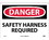 NMC 10" X 14" Vinyl Safety Identification Sign, Safety Harness Required, Price/each