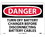NMC 10" X 14" Vinyl Safety Identification Sign, Turn Off Battery Charger Be.., Price/each