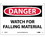 NMC 10" X 14" Vinyl Safety Identification Sign, Watch For Falling Material, Price/each