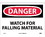 NMC 10" X 14" Vinyl Safety Identification Sign, Watch For Falling Material, Price/each