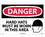 NMC 14" X 20" Plastic Safety Identification Sign, Hard Hats Must Be Worn In.., Price/each
