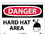 NMC 10" X 14" Vinyl Safety Identification Sign, Hard Hat Area With Graphic, Price/each