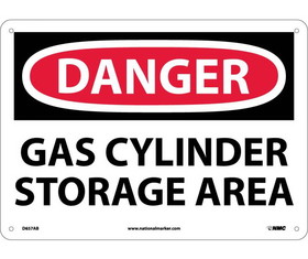 NMC D657 Danger Gas Cylinders Storage Area Sign