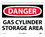 NMC 10" X 14" Vinyl Safety Identification Sign, Gas Cylinder Storage Area, Price/each