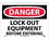 NMC 10" X 14" Vinyl Safety Identification Sign, Lock Out Equipment Before Entering, Price/each