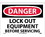 NMC 10" X 14" Vinyl Safety Identification Sign, Lock Out Equipment Before Servicing, Price/each