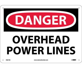 NMC D667 Danger Overhead Power Lines Sign