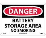 NMC D672 Danger Battery Storage Area No Smoking Sign