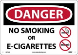 NMC D676 Danger No Smoking Or E-Cigarettes Sign