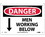 NMC 7" X 10" Vinyl Safety Identification Sign, Men Working Below, Price/each