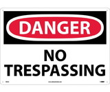 NMC D81LF Large Format Danger No Trespassing Sign