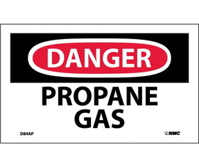NMC D84LBL Danger Propane Gas Label, Adhesive Backed Vinyl, 3" x 5"