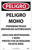 NMC D995 Danger Microbial Hazard Spanish Paper Hazard Sign, PAPER, 17
