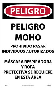 NMC D995 Danger Microbial Hazard Spanish Paper Hazard Sign, PAPER, 17" x 11"