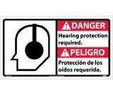 NMC DBA10 Danger Hearing Protection Required Sign - Bilingual