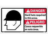 NMC DBA4 Danger Hard Hats Required In This Area Sig - Bilingual