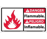 NMC DBA7 Danger Flammable Sign - Bilingual