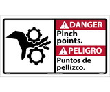 NMC DBA9 Danger Pinch Points Sign - Bilingual