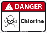 NMC DGA105 Danger Chlorine Sign, 10X14, Standard Aluminum, 10