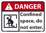 NMC DGA108 Danger Confined Space Do Not Enter Sign, 10X14, Standard Aluminum, 10