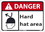 NMC DGA109 Danger Hard Hat Area Sign, 10X14, Standard Aluminum, 10" x 14", Price/each