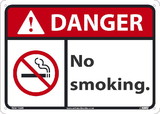 NMC DGA110 Danger No Smoking Sign, 10X14, Standard Aluminum, 10
