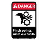 NMC DGA19 Danger Pinch Points Watch Your Hands Sign