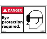 NMC DGA1LBL Danger Eye Protection Required In This Area Label, Adhesive Backed Vinyl, 3