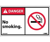 NMC DGA20LBL Danger No Smoking Label, Adhesive Backed Vinyl, 3