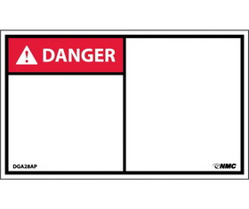 NMC DGA28LBL Danger Label, Adhesive Backed Vinyl, 3" x 5"