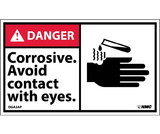 NMC DGA3LBL Corrosive Avoid Contact With Eyes&Hellip; Label, Adhesive Backed Vinyl, 3