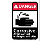 NMC DGA3 Danger Corrosive Avoid Contact With Eyes And Skin Sign